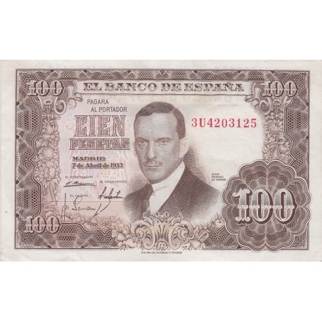 100 پزو اسپانیا 1953 (فوق العاده تمیز)