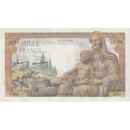 1000 فرانک فرانسه 1942